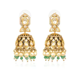 Green Jhumar Earring | Firdaus Collection | Heritage Luxury | Jaipurio